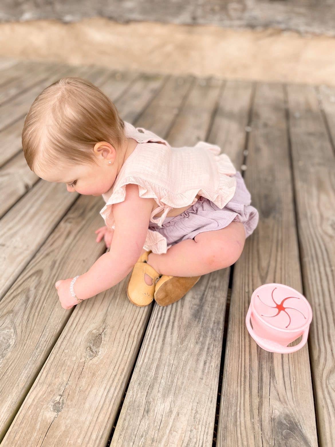 Ali+Oli - Muslin Cotton Ruffle Baby Bib (Pink)