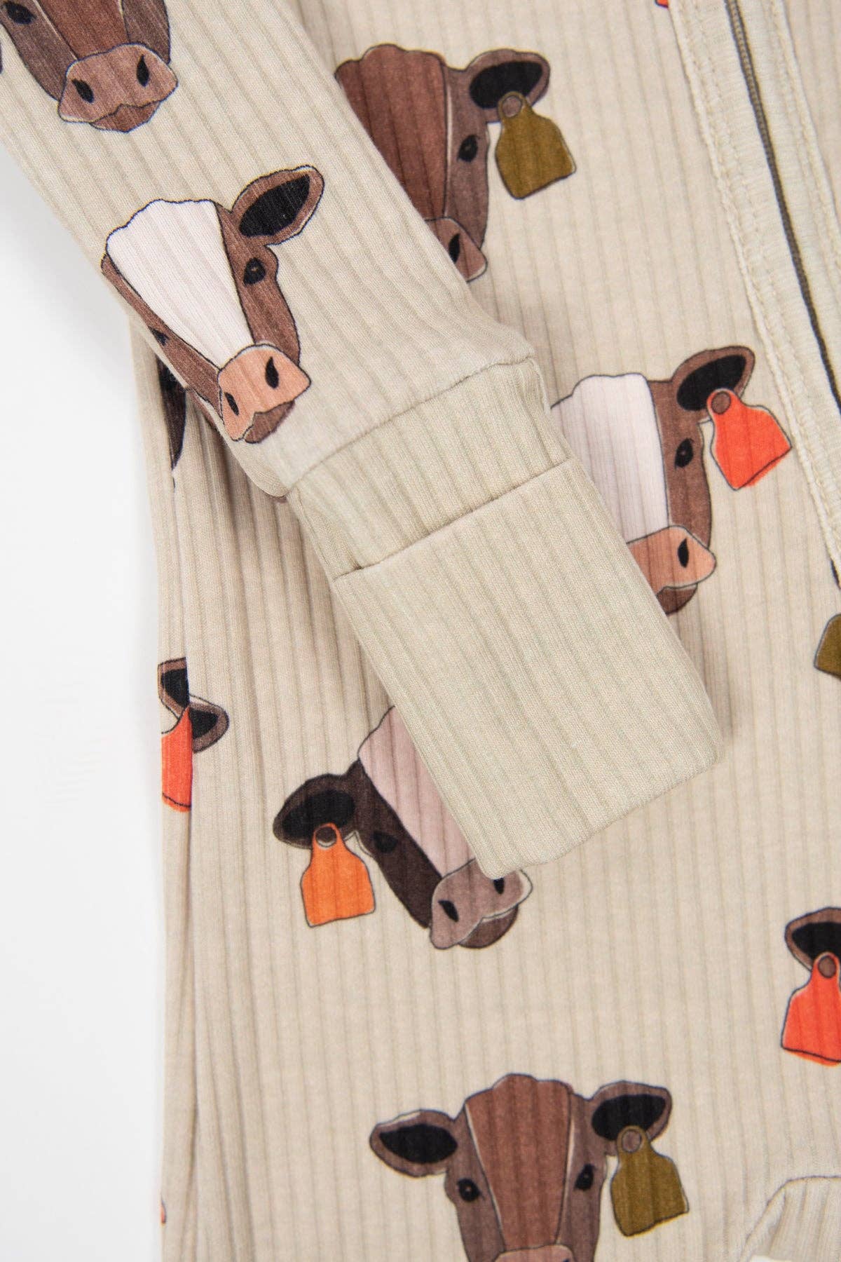Cattle Buddy Baby Ribbed Cotton Zippy