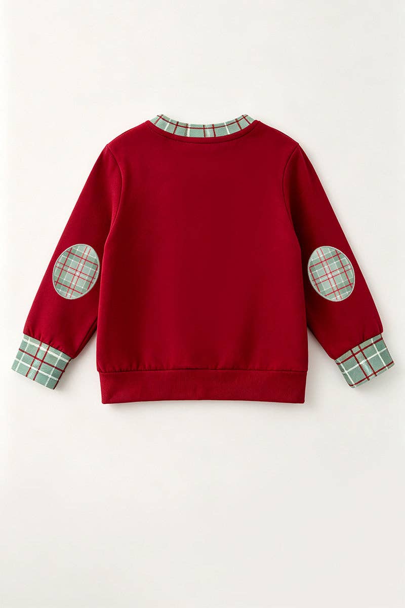 Kids Charm Online - "Joy" Burgundy applique sweatshirt. TPB60651 AMY