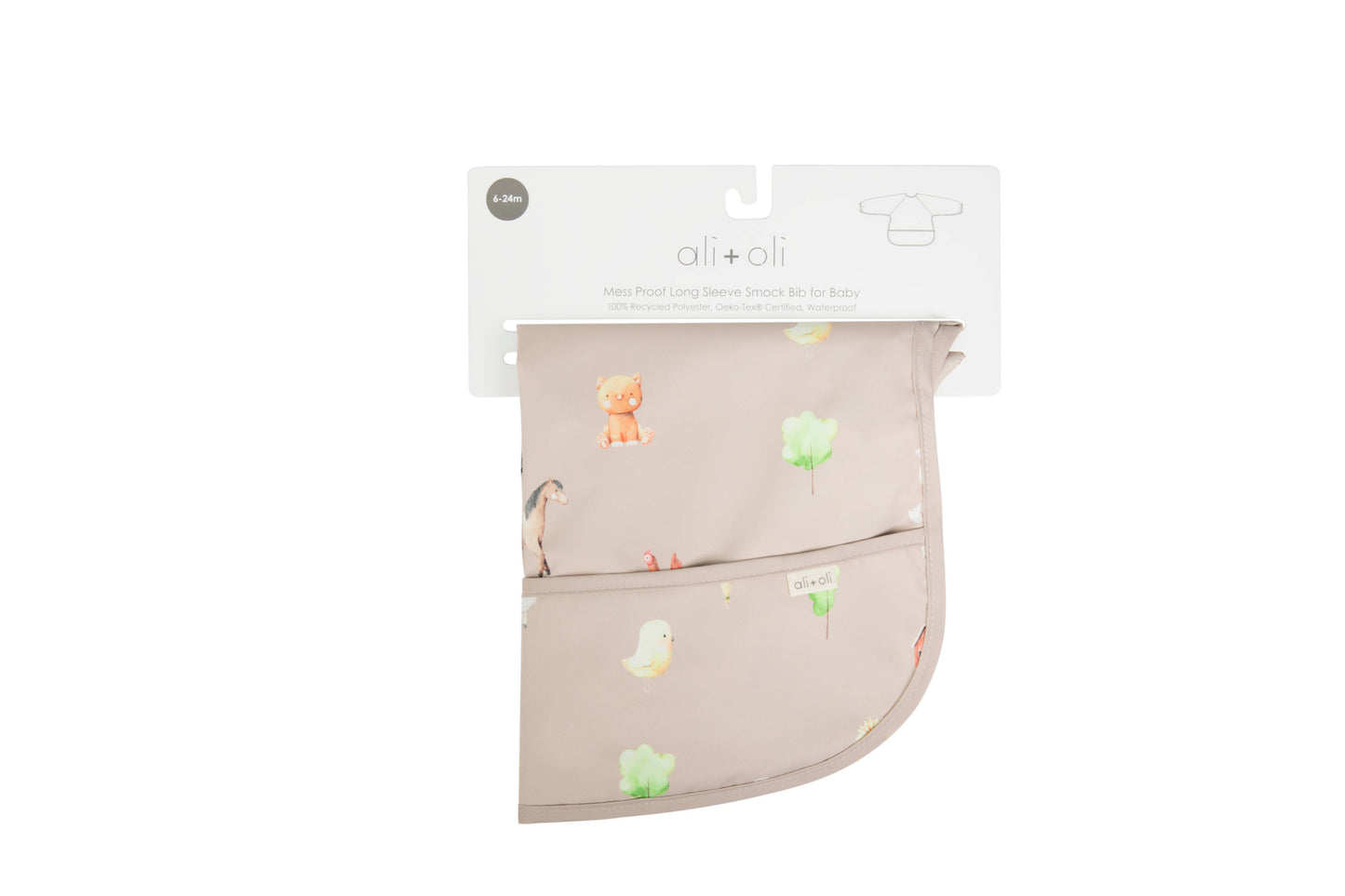 Ali+Oli - Smock Bib for Baby & Toddler Long Sleeve (Farm)