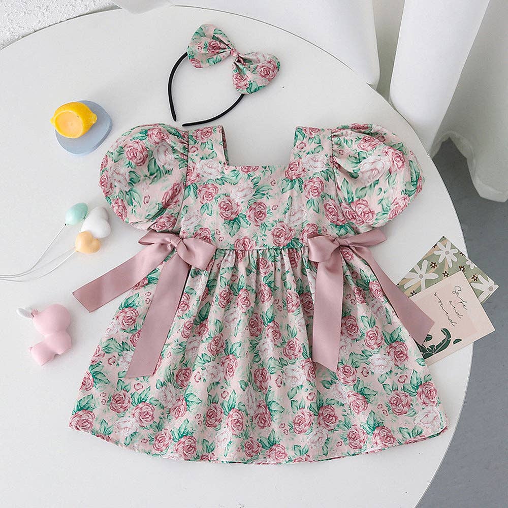 Vintage Rose Baby Girls Dress Sister Outfit