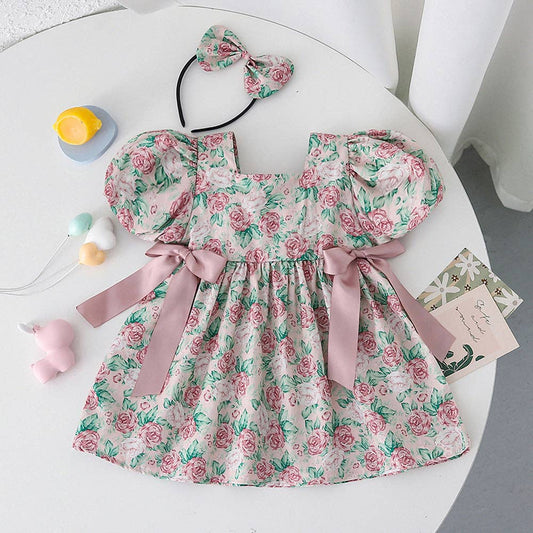 Vintage Rose Baby Girls Dress Sister Outfit