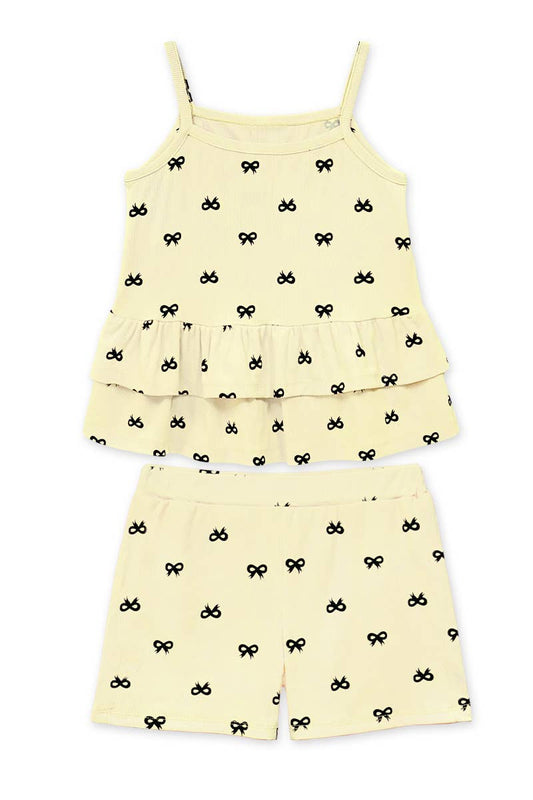 Toddler's 2 pc Short Set w/ Bow Print