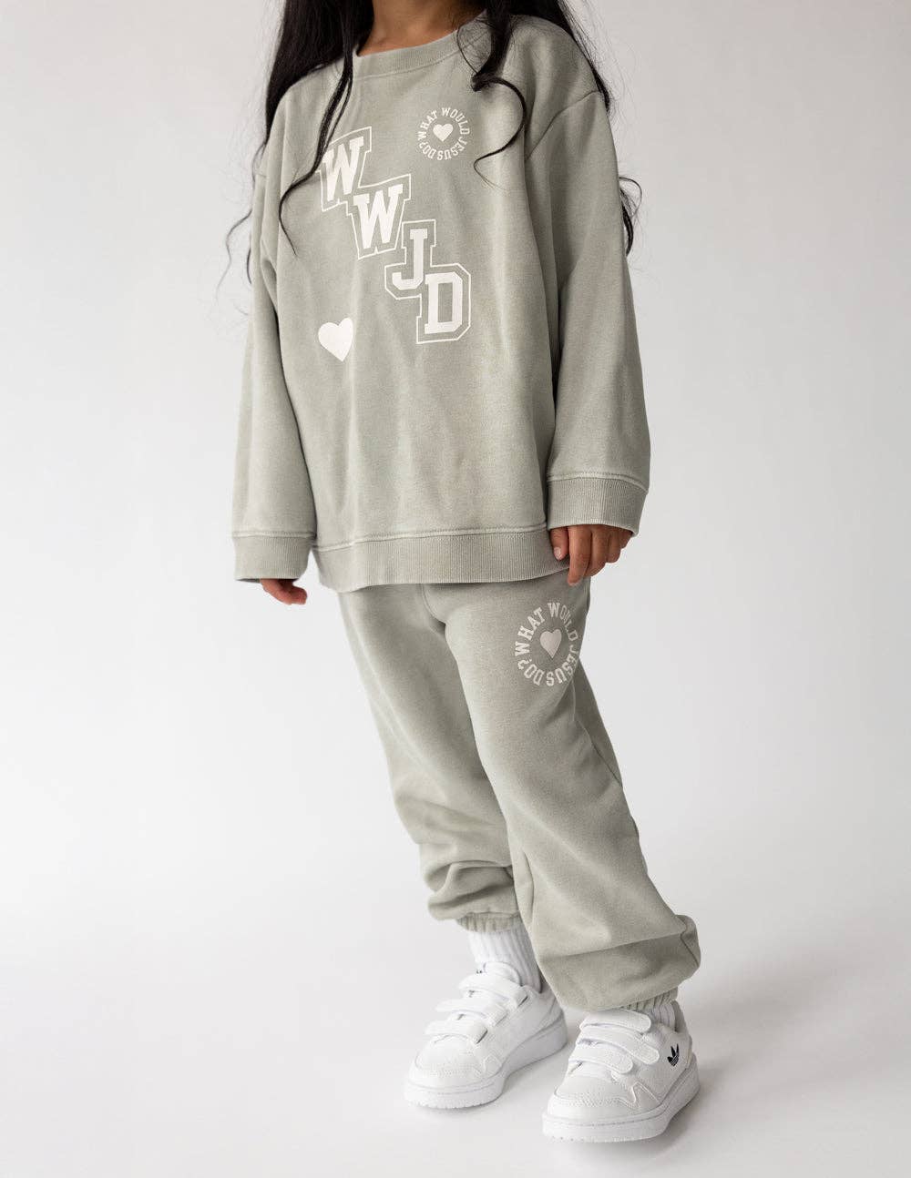 Elevated Faith - WWJD Varsity Kids Crewneck