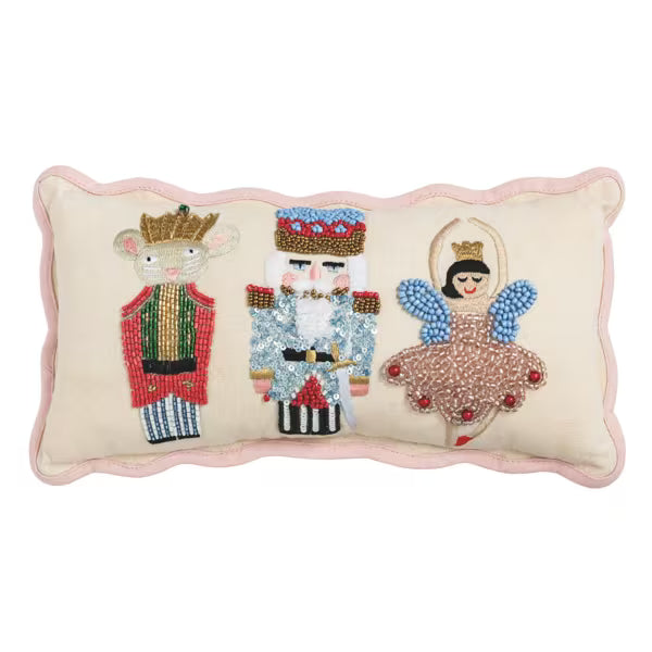 Nutcracker Icons Beaded Pillow