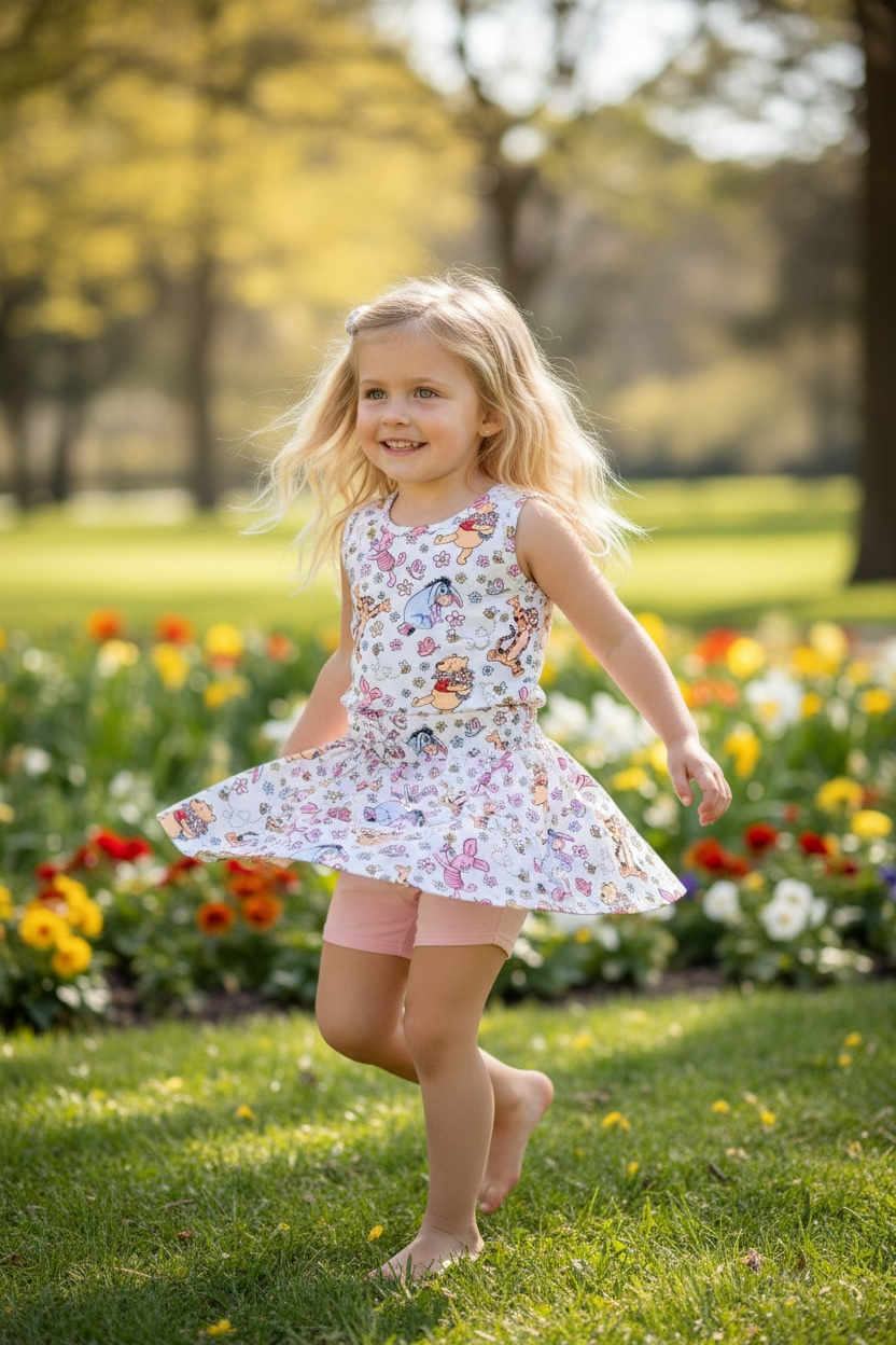 Kids Charm Online - Character printed top & skort. OFG52573 AMY