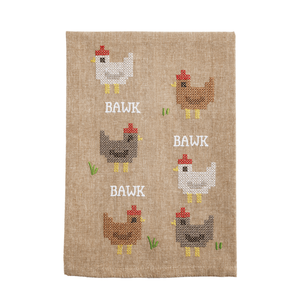 Rooster Needlepoint Hand Towel