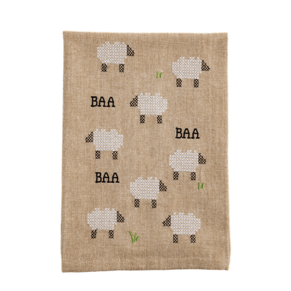 Sheep Needlepoint Hand Towel