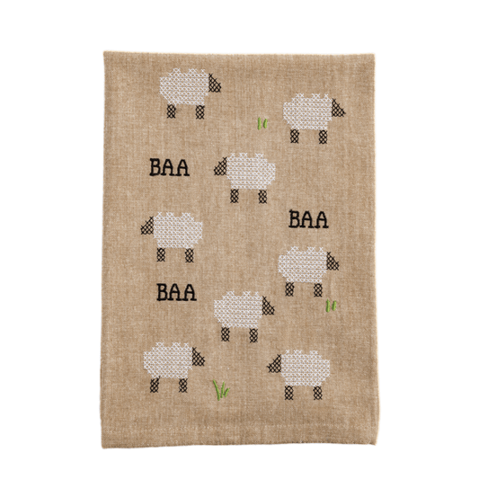 Sheep Needlepoint Hand Towel