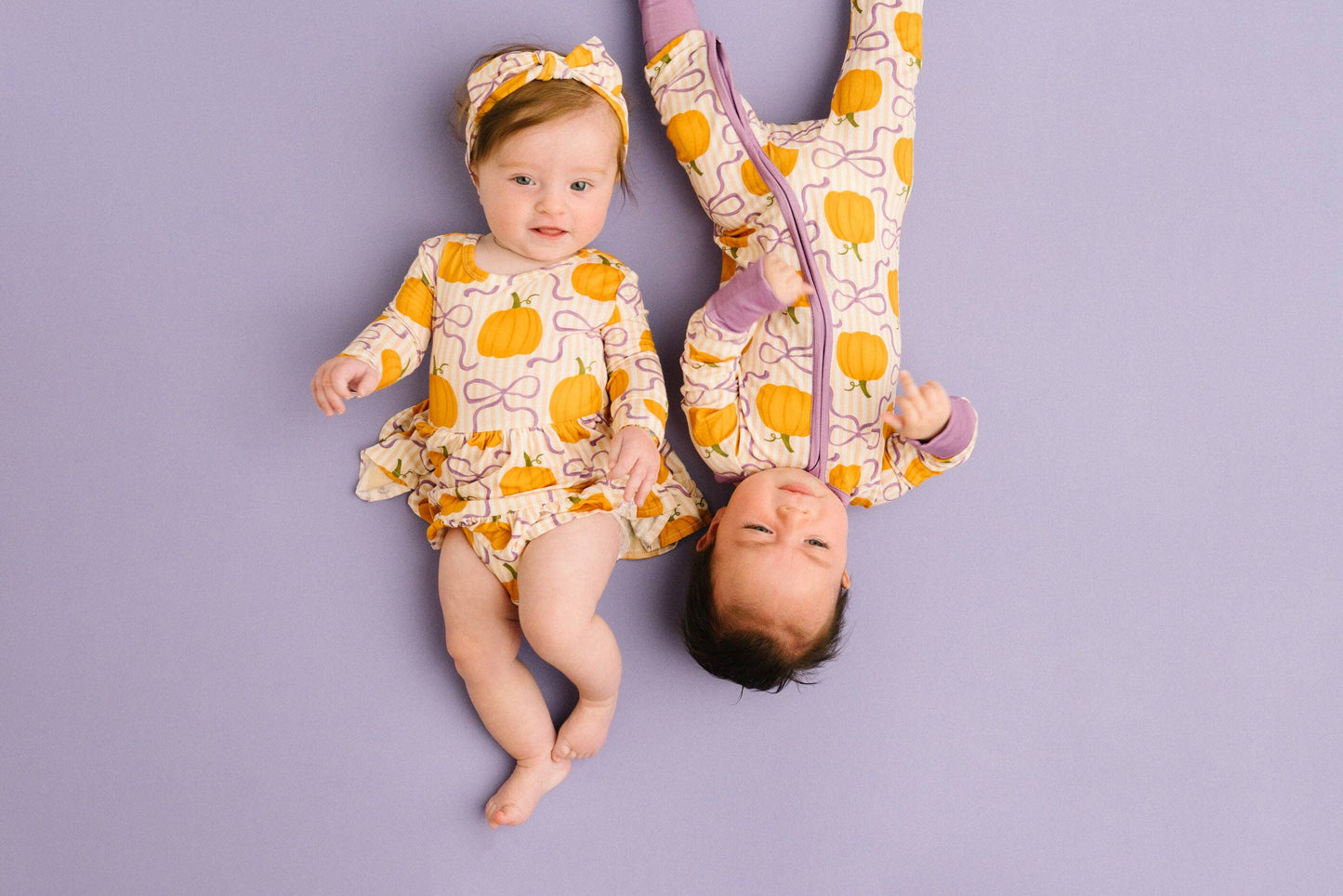 Little One Shop - Pumpkin & Bows Bamboo Sleeper