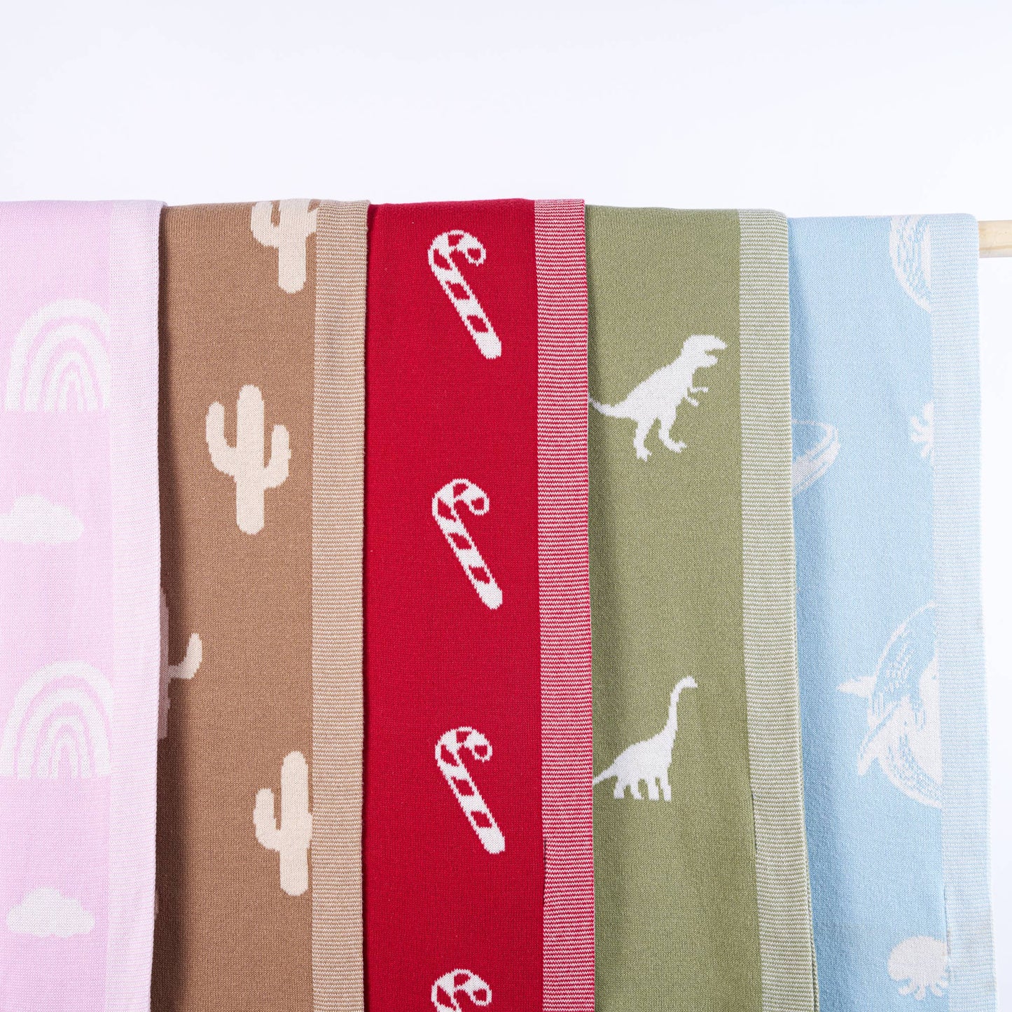 SWaddle AN - 100% Cotton Western Baby Blanket, Knitwear 2 Sides Cactus