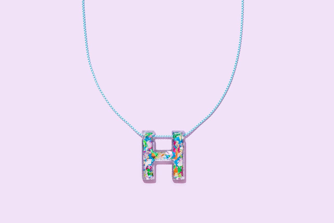 Taylor Elliott Designs - Colorful Confetti Letter Necklace