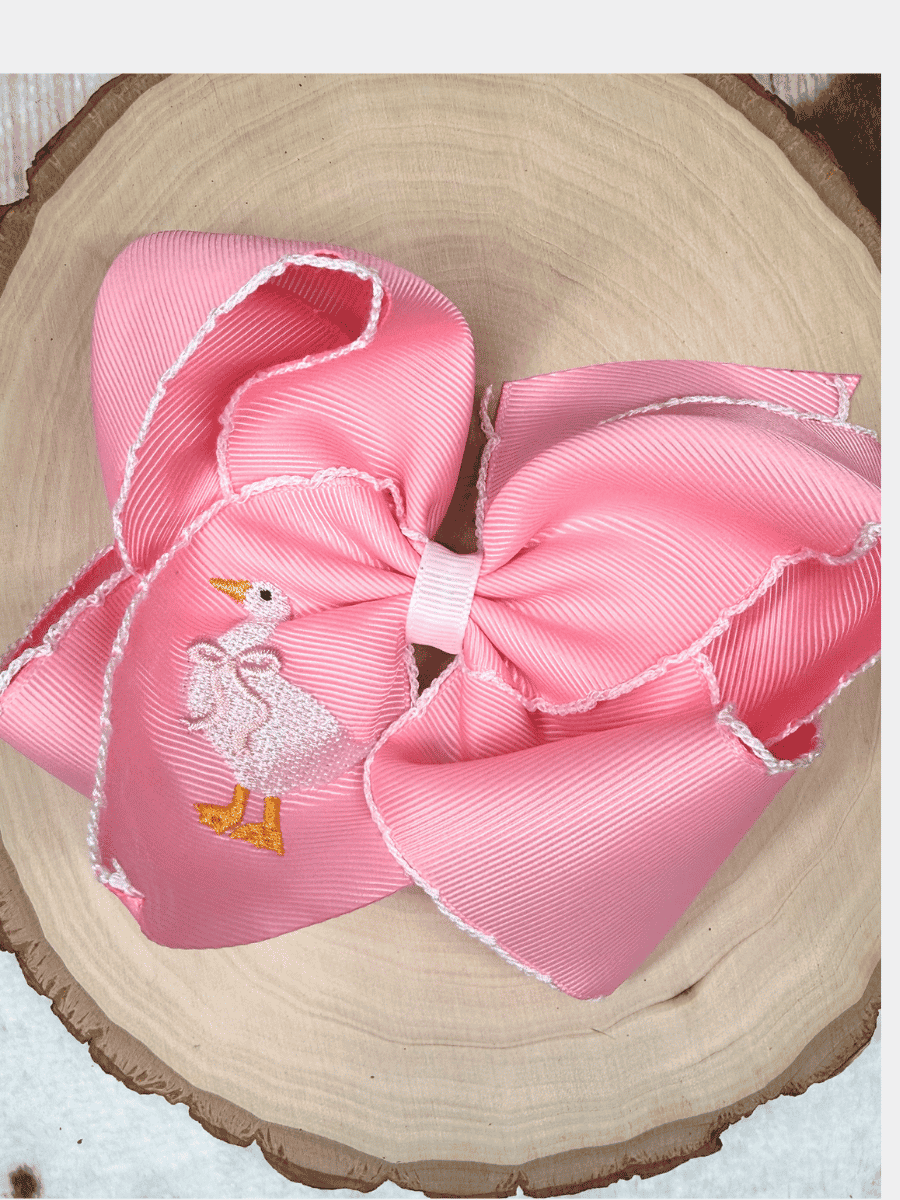 The Hair Bow Company - Duck Duck Goose Moonstitch Hair Bow | Clip or Headband