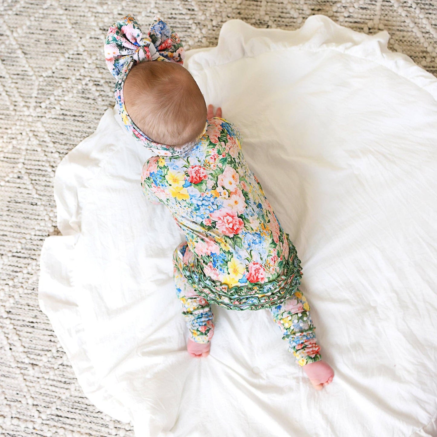 Joanna RUFFLE ZIP Bamboo One Piece Floral Baby Clothing