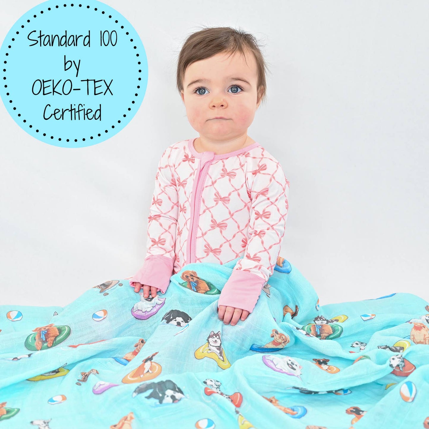Poolside Pups Baby Swaddle Blanket