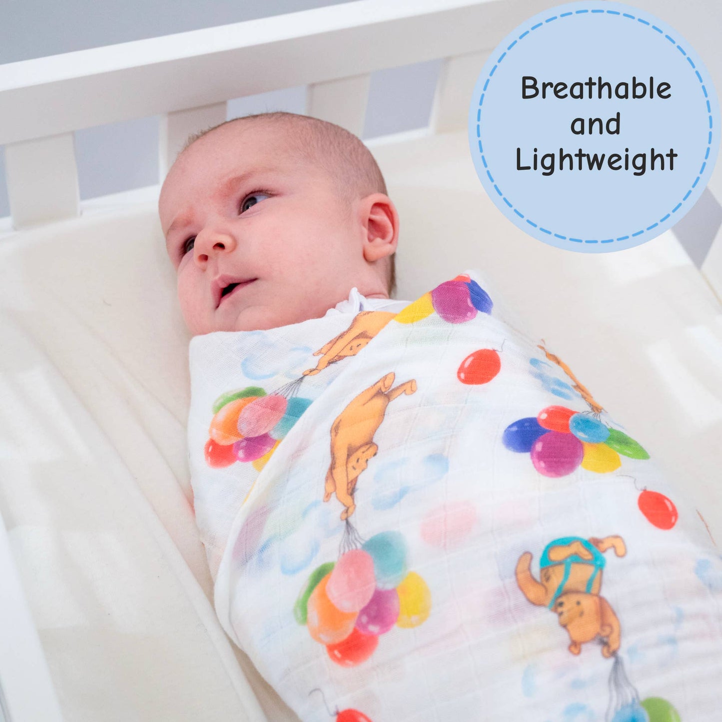 Up, Up & Bear! Baby Muslin Swaddle Blanket