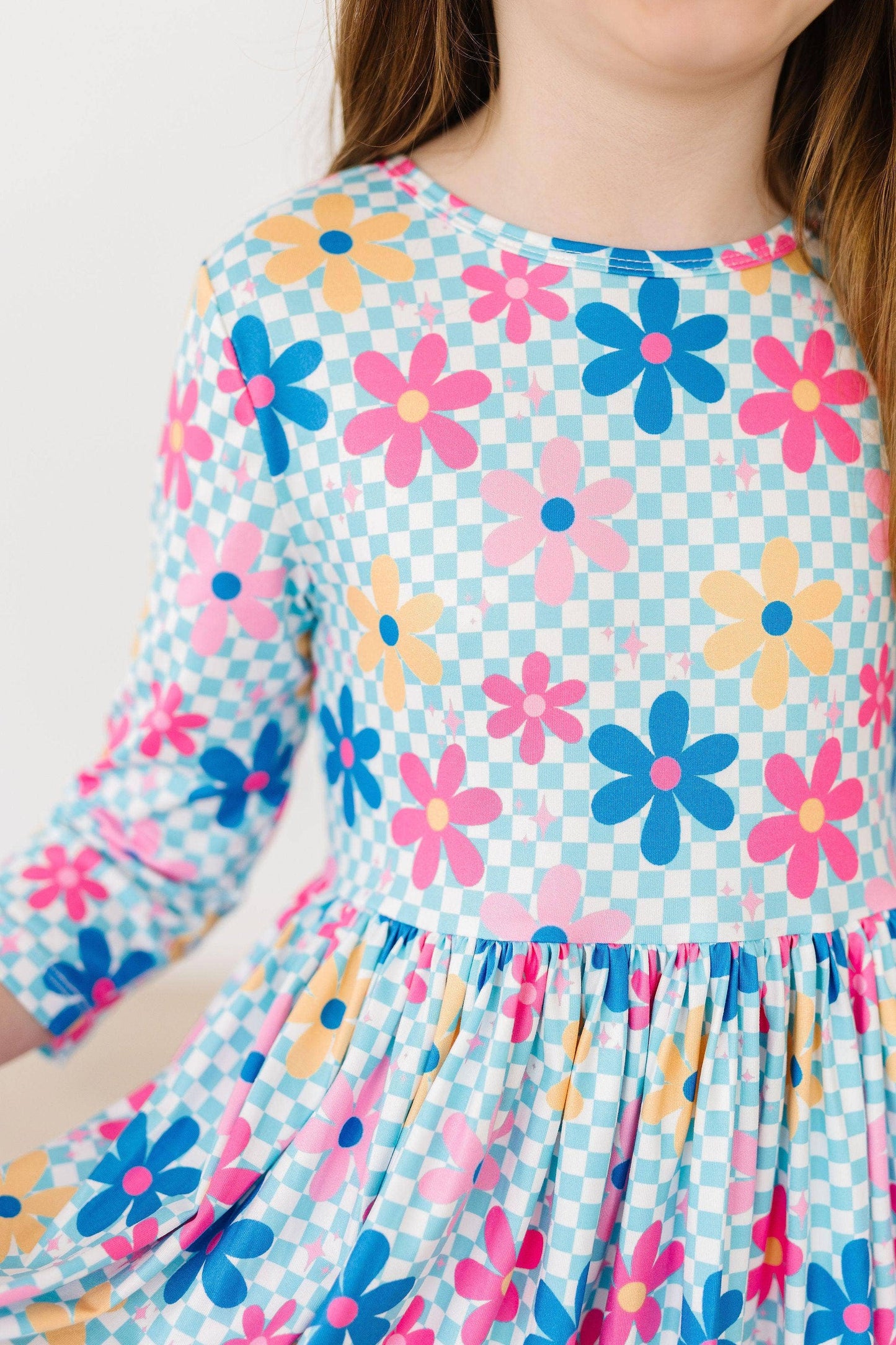 Mila & Rose - Crazy Daisy 3/4 Sleeve Pocket Twirl Dress