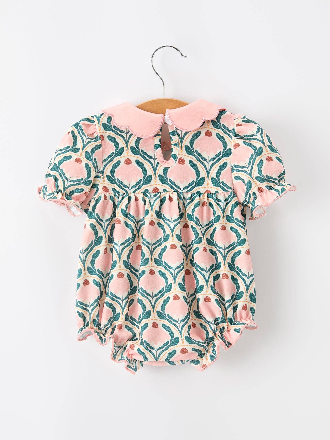 Fall Geometric Floral Baby Romper