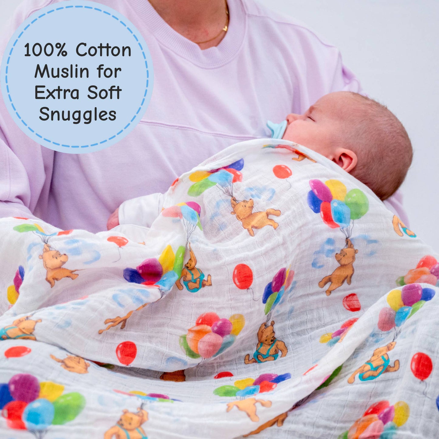 Up, Up & Bear! Baby Muslin Swaddle Blanket