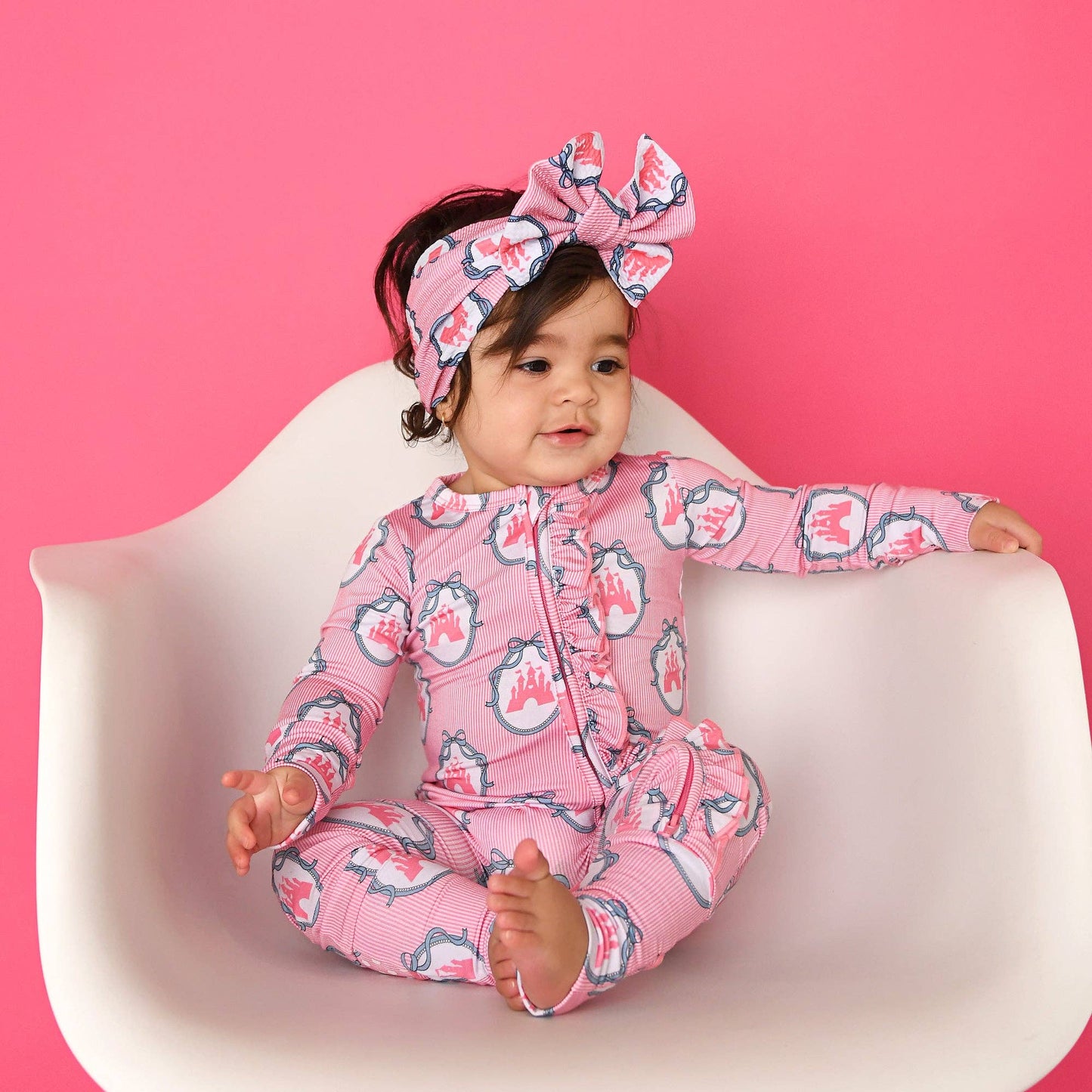 Maeve Castles RUFFLE ZIP Bamboo One Piece Baby Outfit