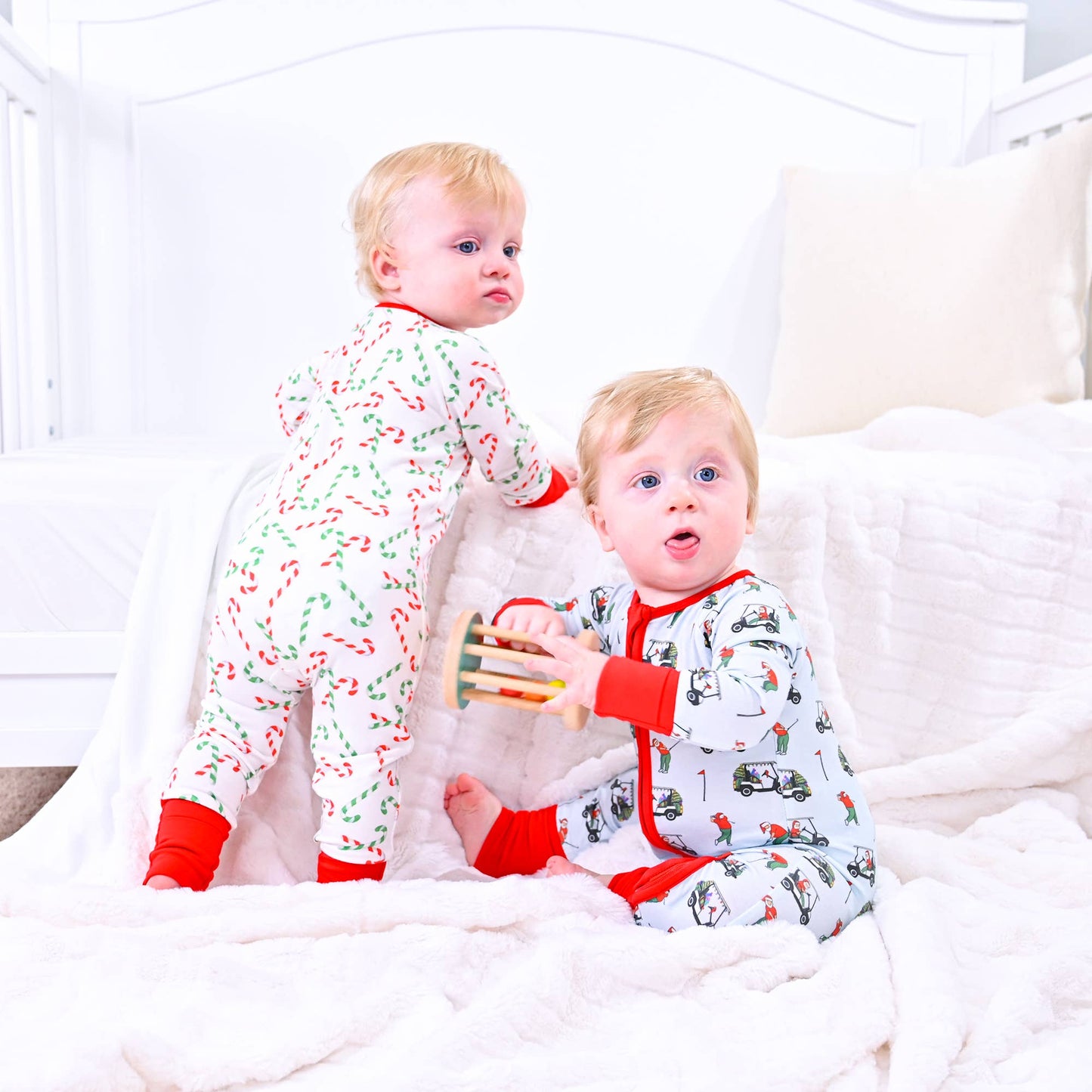 LollyBanks - Candy Cane Christmas Holiday Baby Bamboo Pajamas