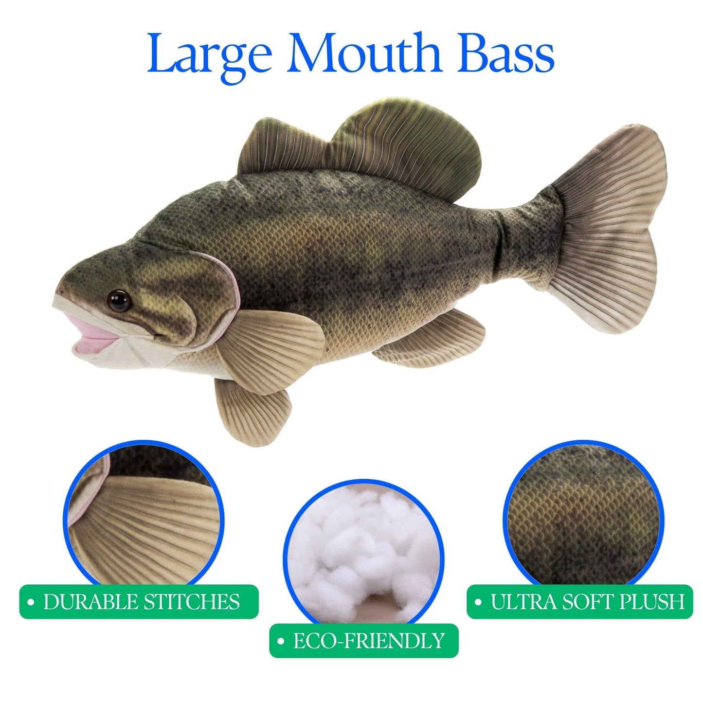 The Petting Zoo - River Fish Large Mouth Bass Medium 22" (56cm)