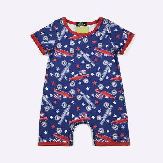 Clover Cottage - Merica Truck Boy Romper