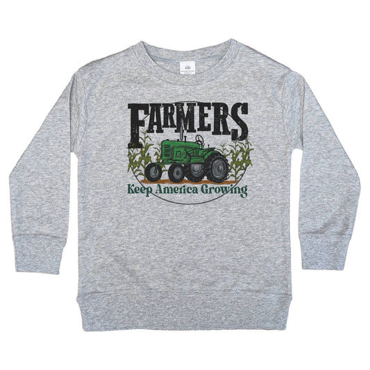 Farmers Growing America Green Tractor Kids Tee