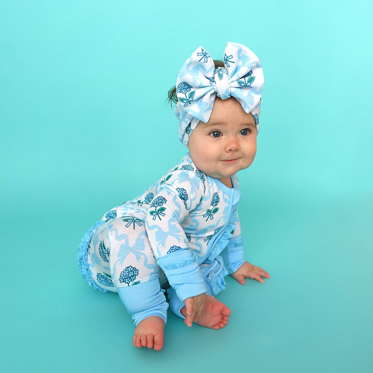 Savannah RUFFLE ZIP Bamboo One Piece Floral Baby Outf