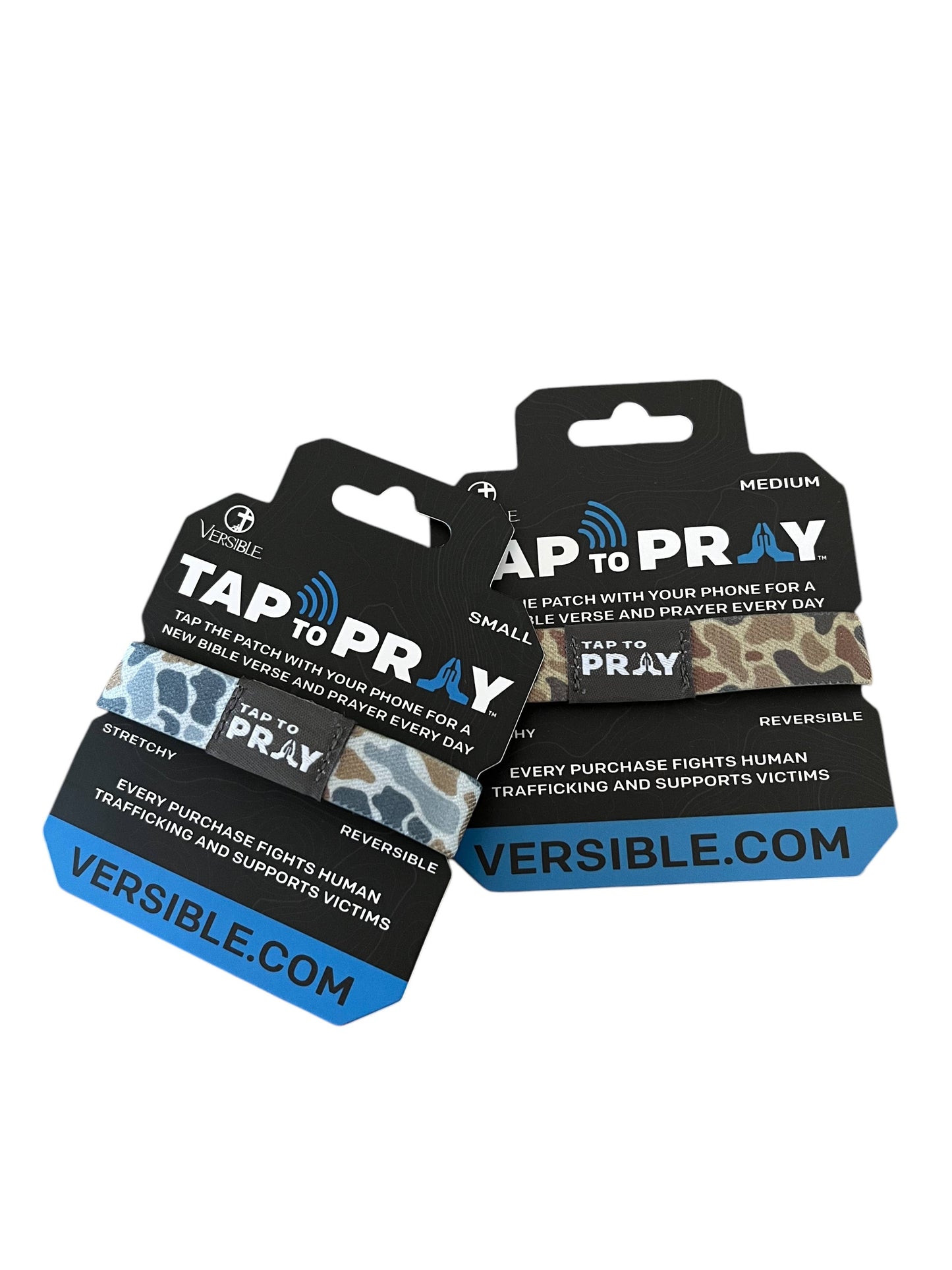Versible - Tap To Pray™ Wristbands - River Rock Camo Sahara and Copper