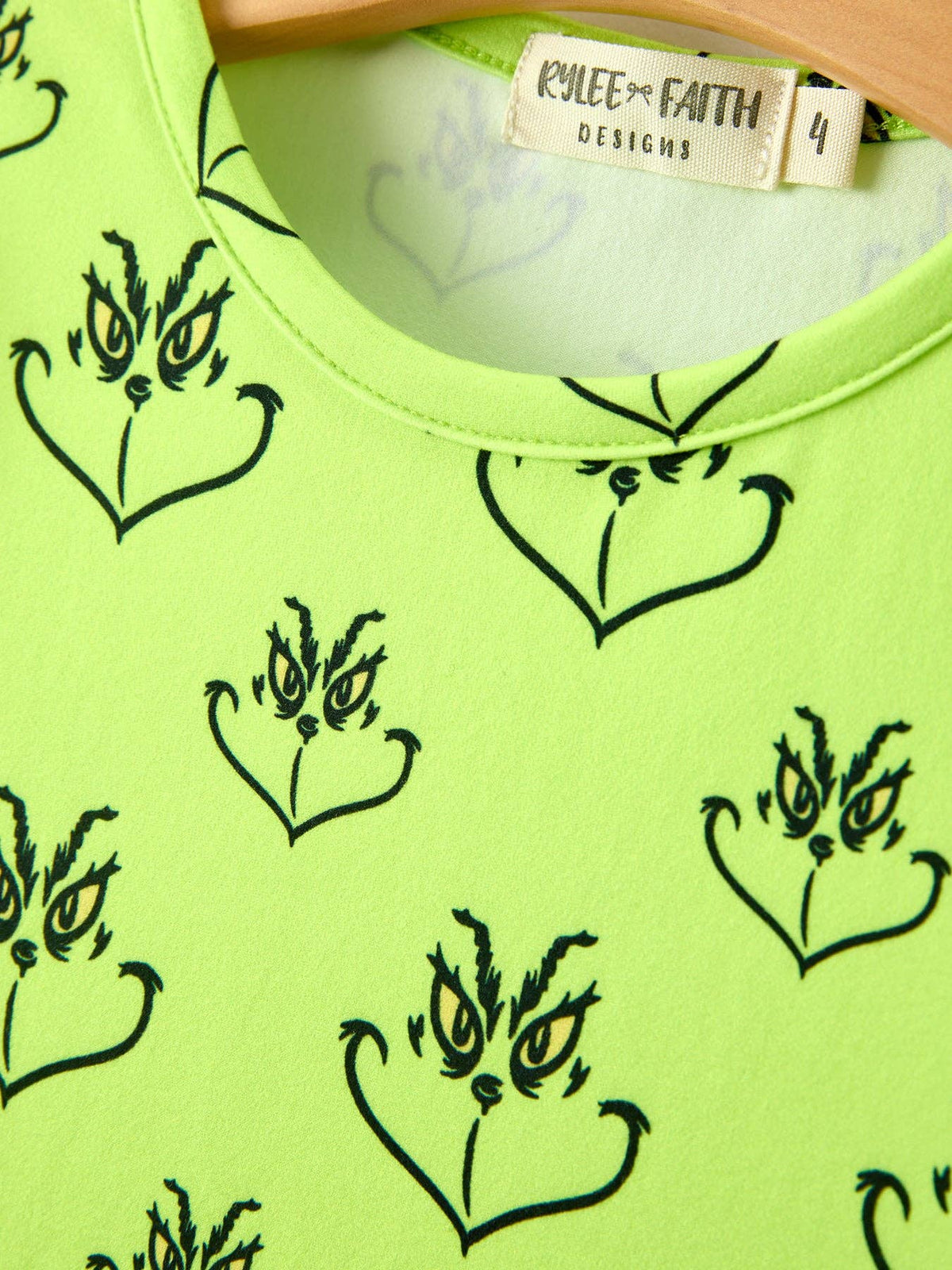 Christmas Abstract Face Print LS Twirl Dress