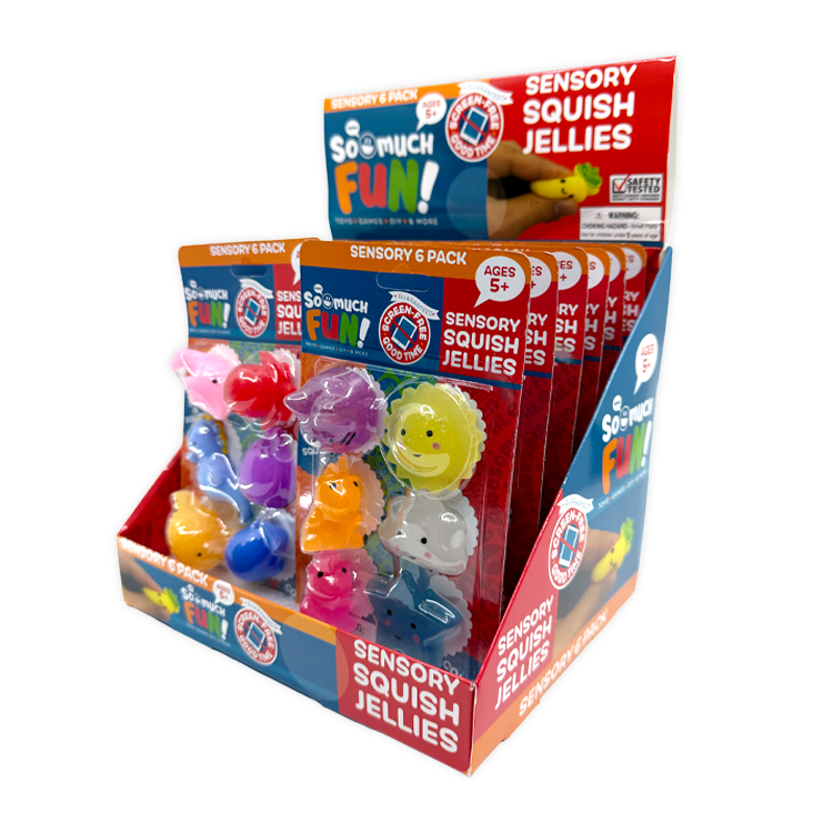 Novelty Brands - Squish Jellies Sensory Fidget Toy Assortment - 12/Display