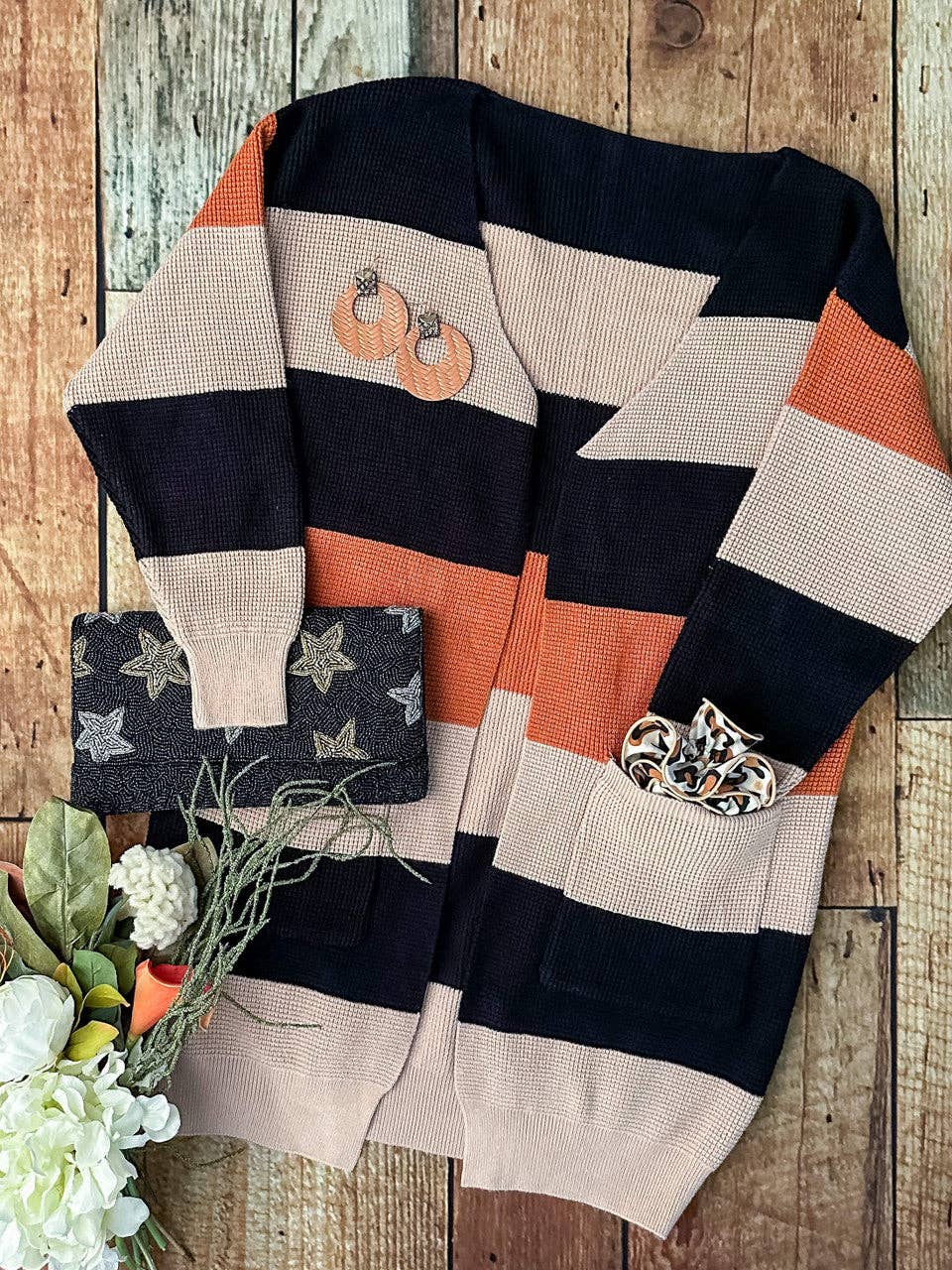 Neutral Colorblock Cardigan