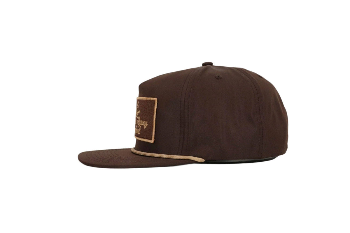 Throwback Vintage Rope Hat Brown w Patch and Tan Rope