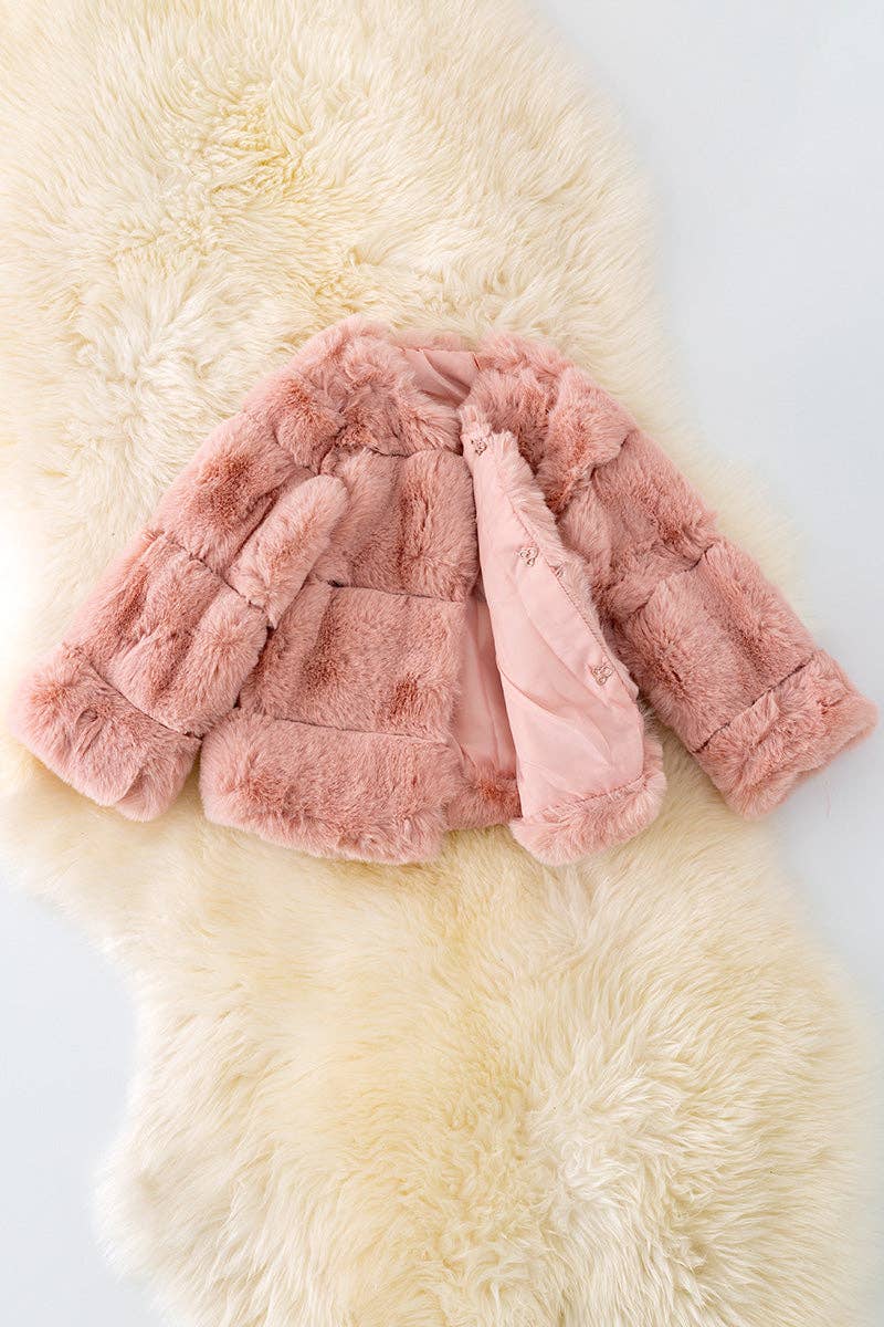 Blush fur puffy jacket