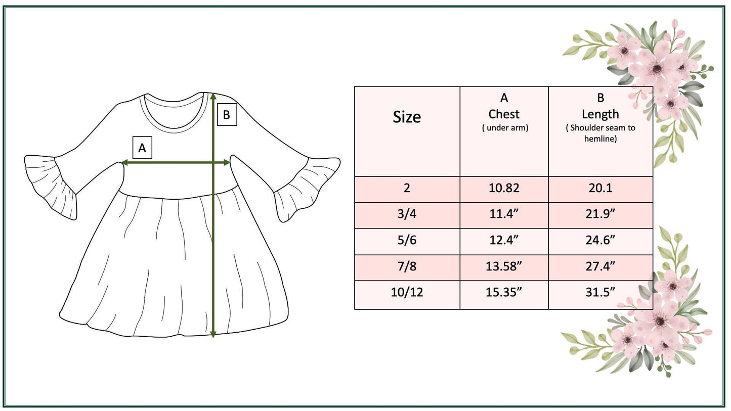 Girls Claire Coquette Pink & Blue Bow Winter Twirl Dress