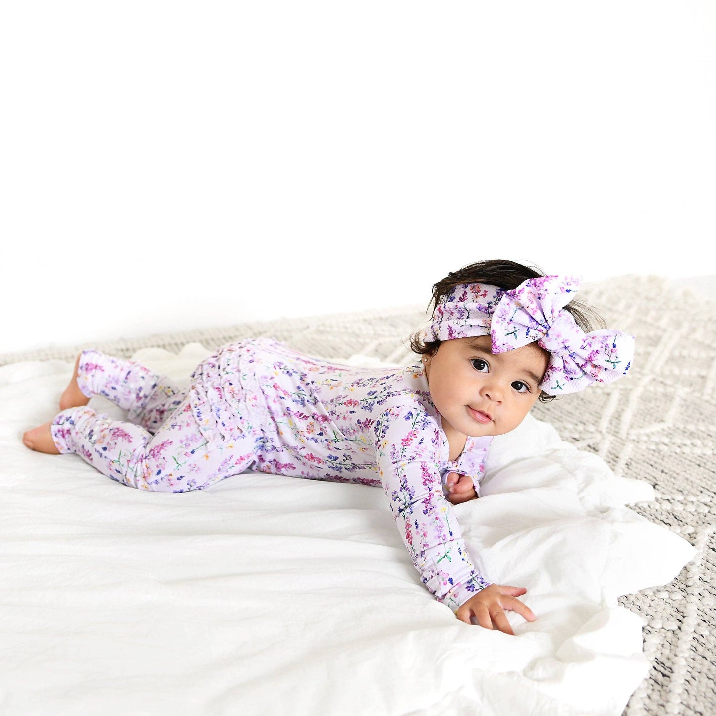 Avani RUFFLE ZIP Bamboo One Piece Floral Baby Clothing