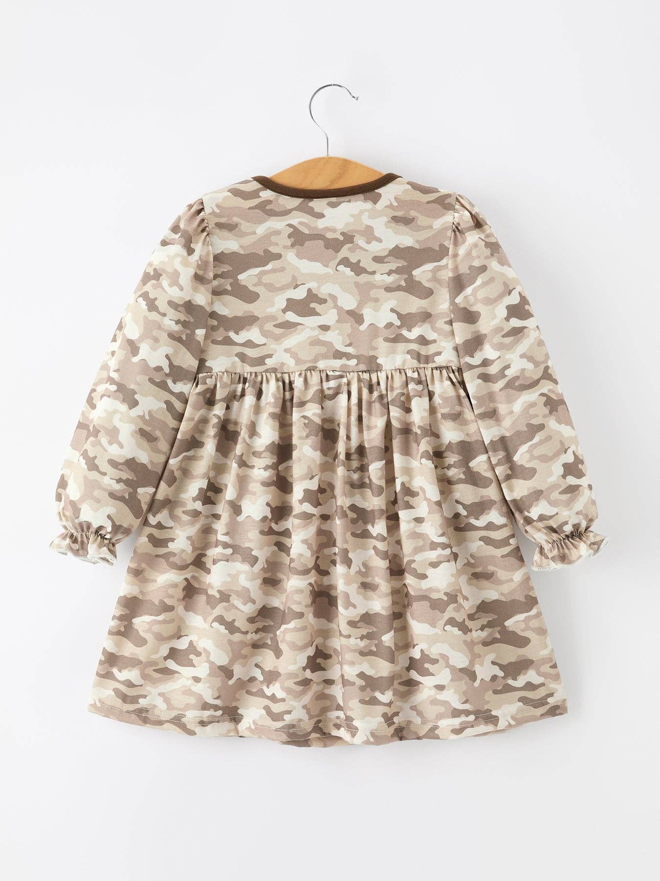 Rylee Faith Designs - Duck Smocked Camo Girl Dress Bow Detail