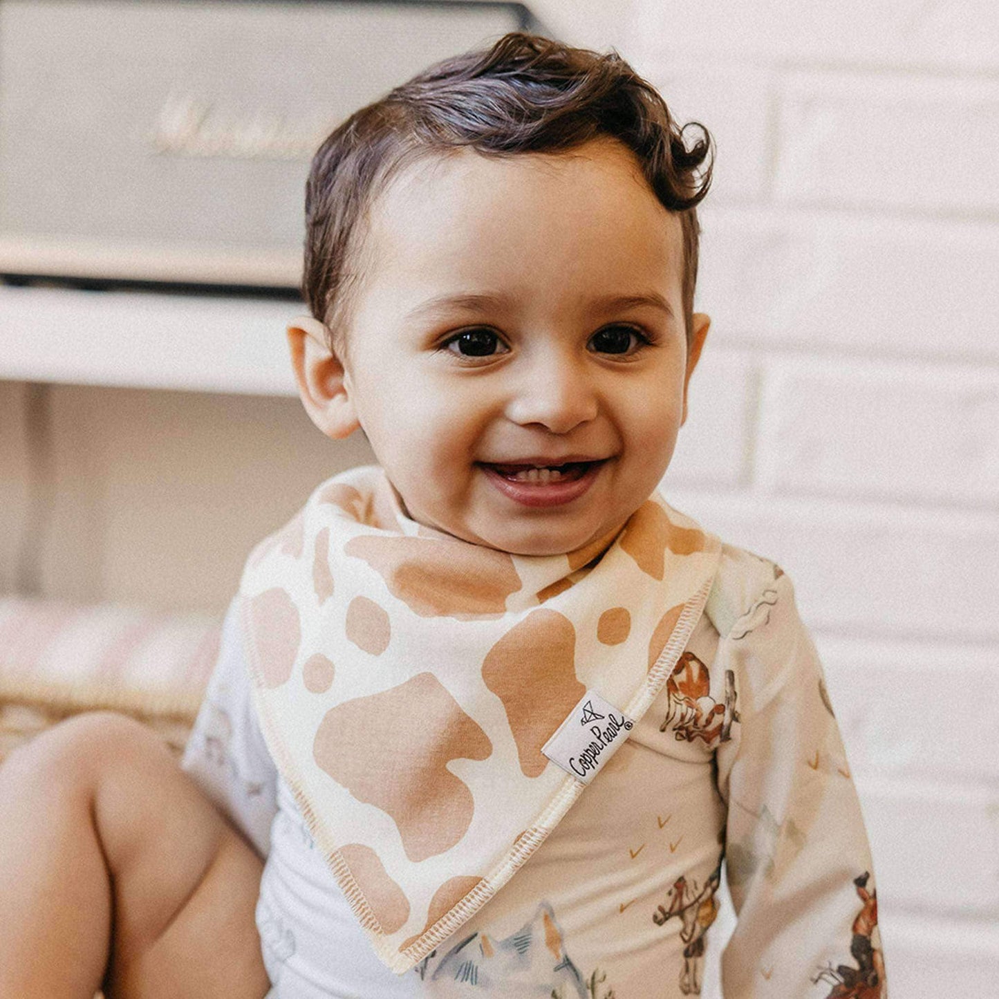 Copper Pearl - 4 Pack Baby Bandana Bibs - Boone