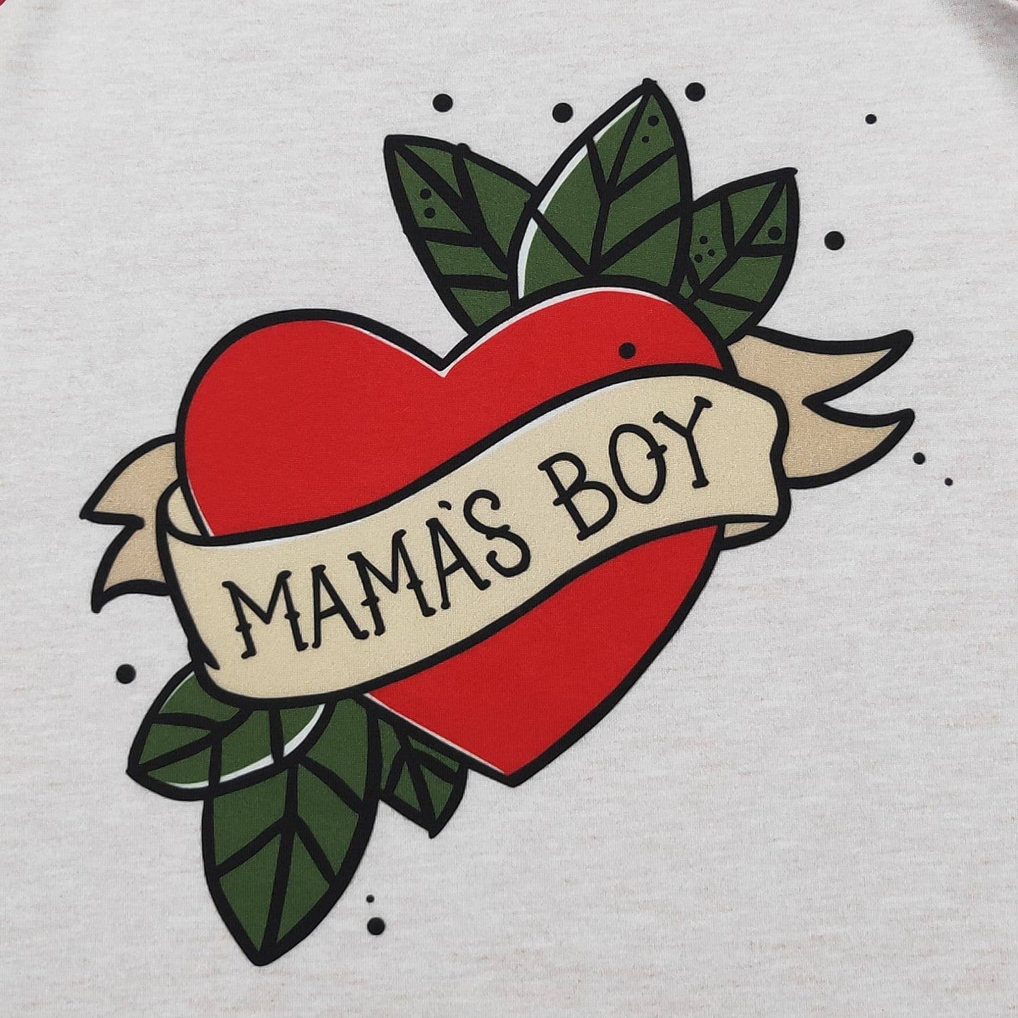 Mama's Boy Heart Boy Raglan