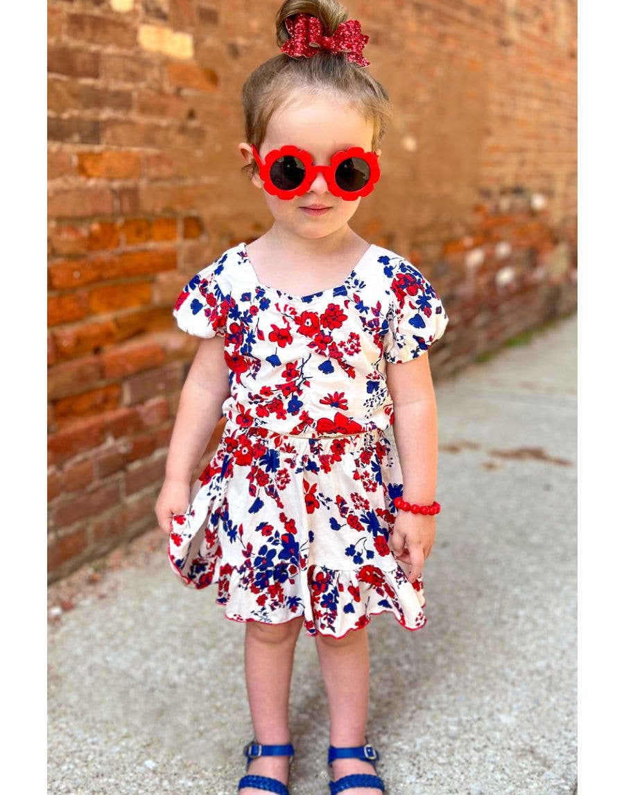 2 pc Skirt Set w/ Puff Sleeve