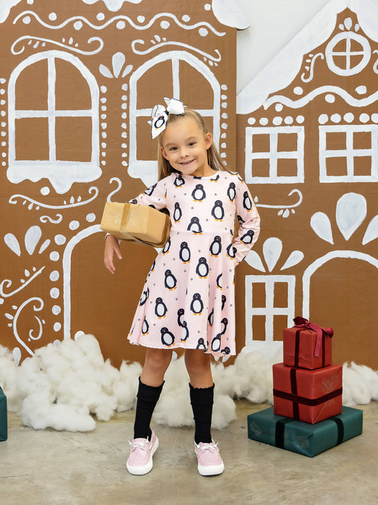The Hair Bow Company - Polar Penguins Twirl Dress