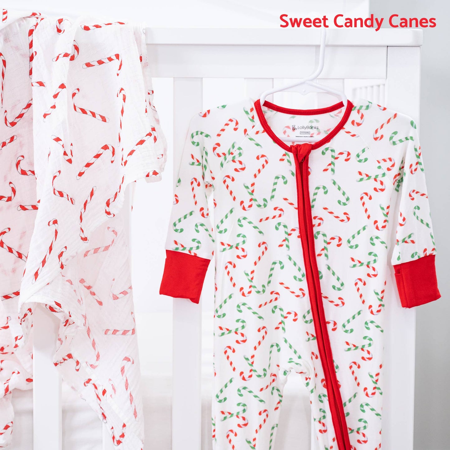 LollyBanks - Candy Cane Christmas Holiday Baby Bamboo Pajamas