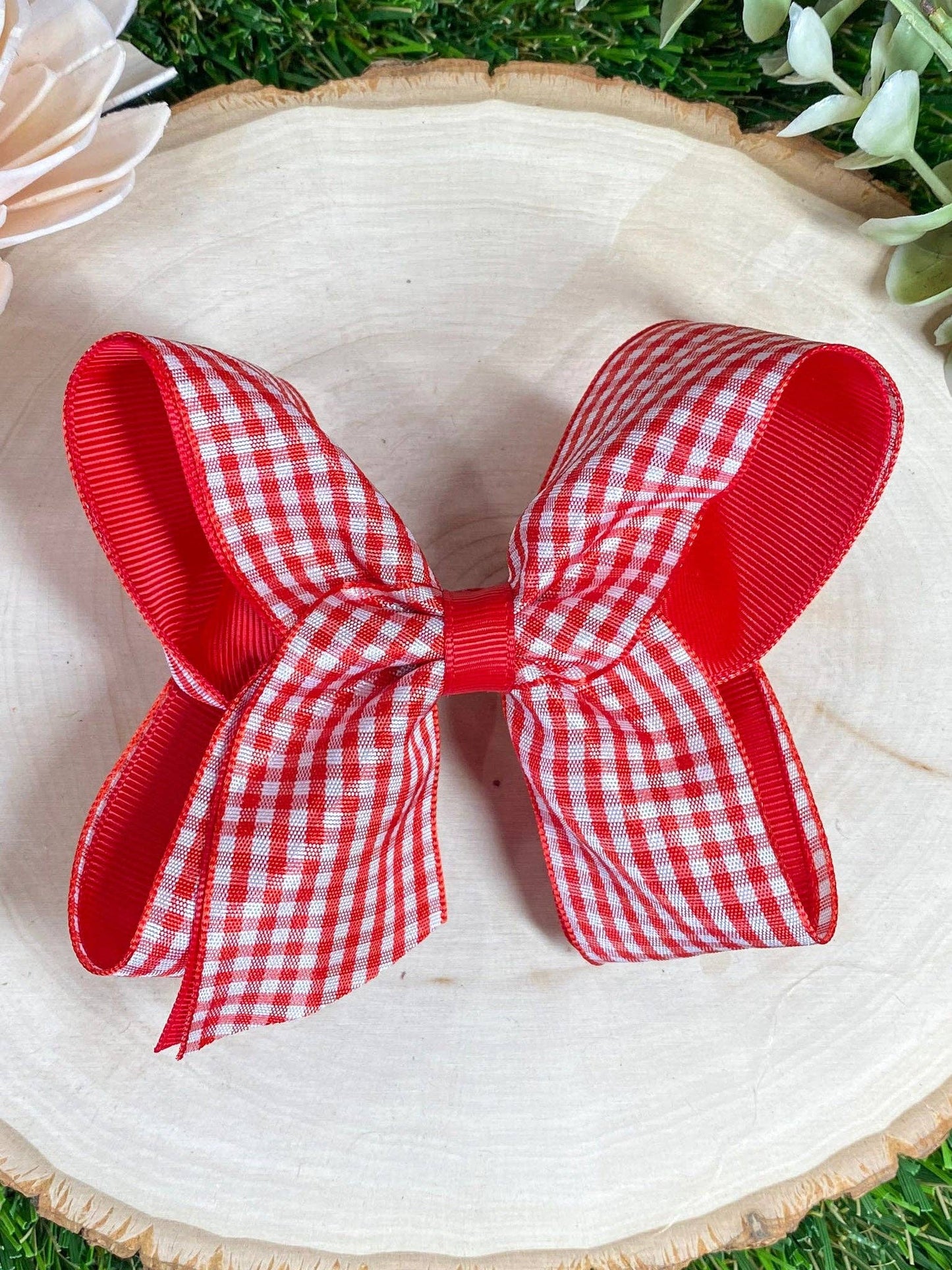 Gingham Classic Boutique Hair Bow | Clip