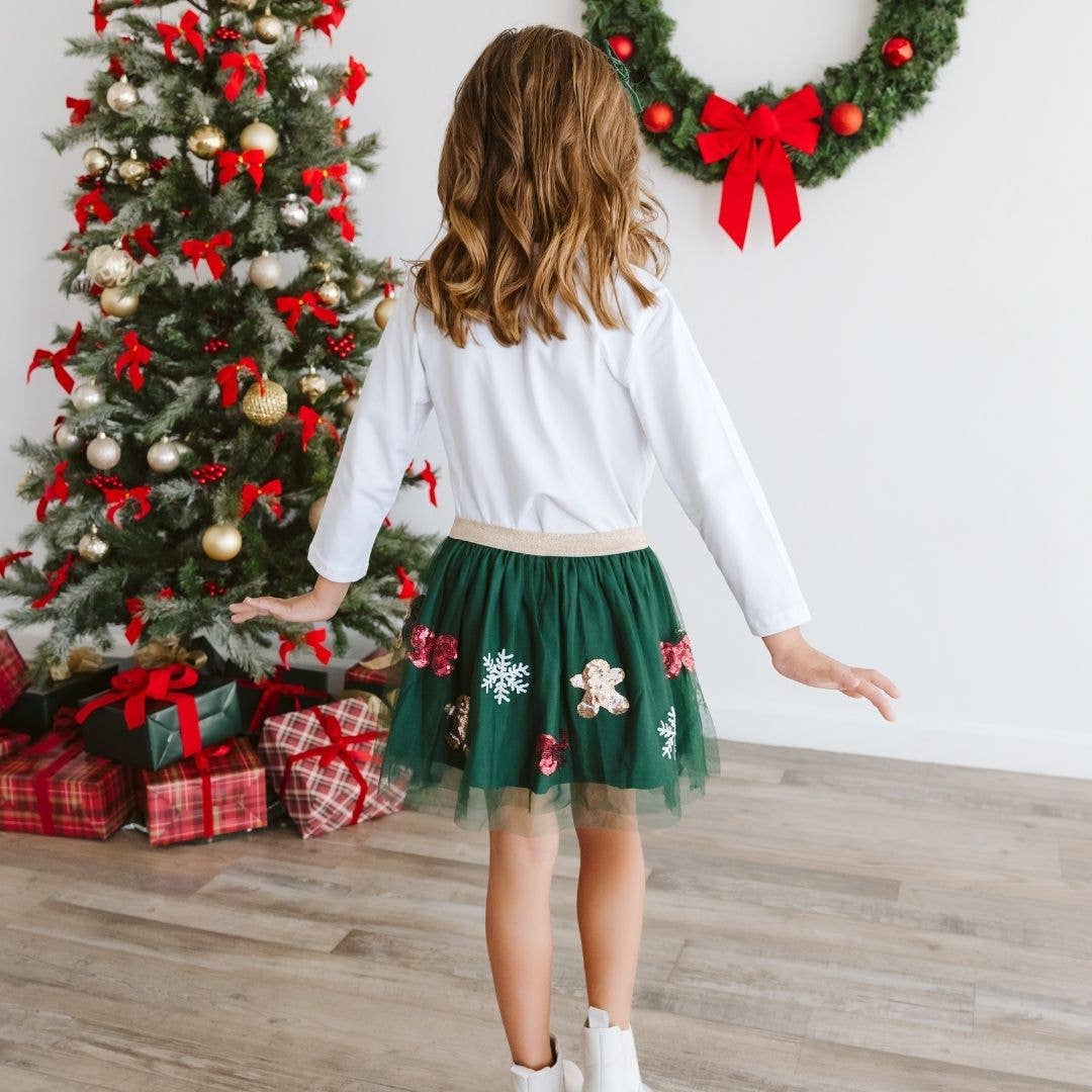 Sweet Wink - Gingerbread Joy Sequin Christmas Tutu - Kids Clothing