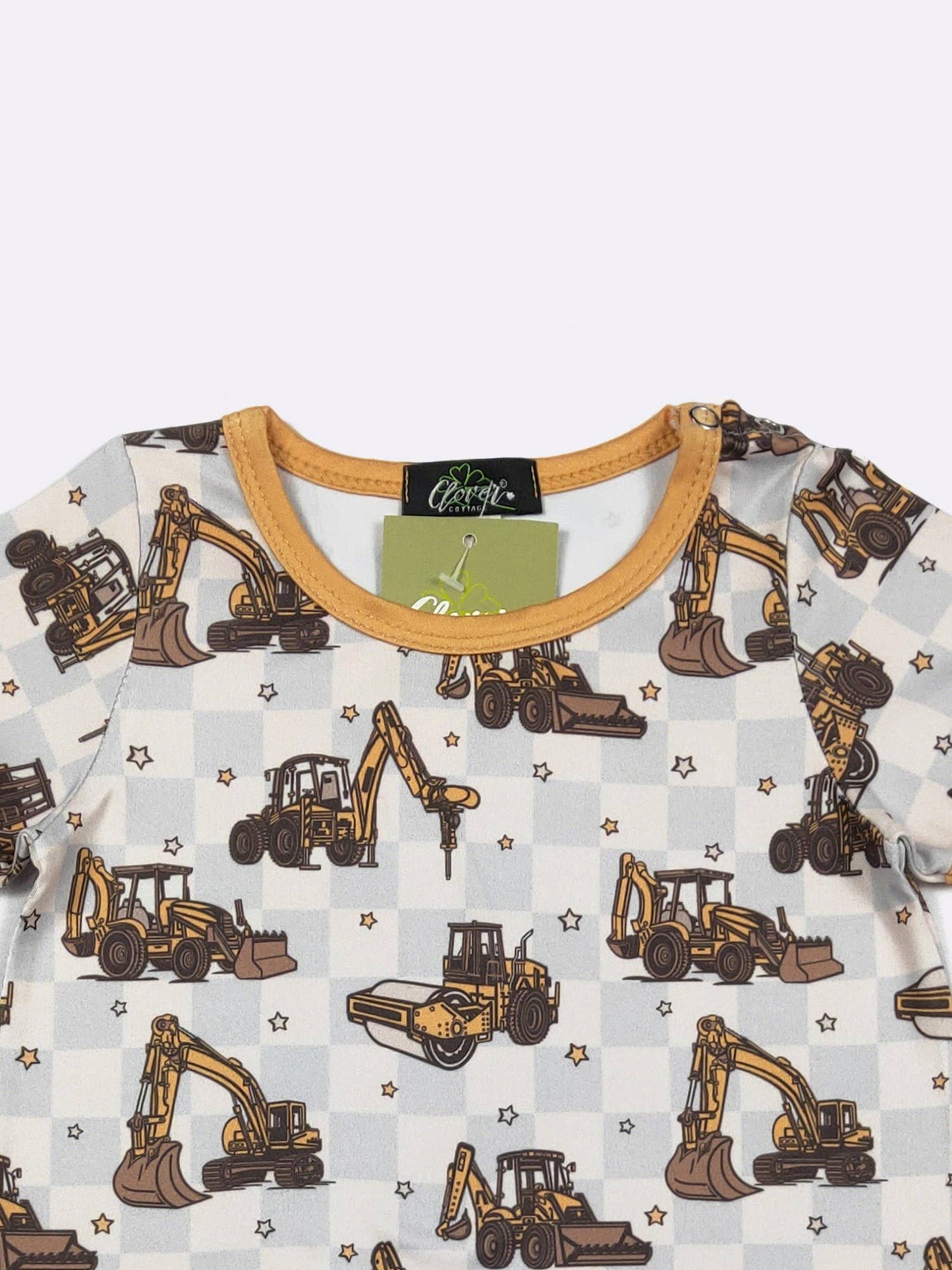 Clover Cottage - Construction Check Boy Romper