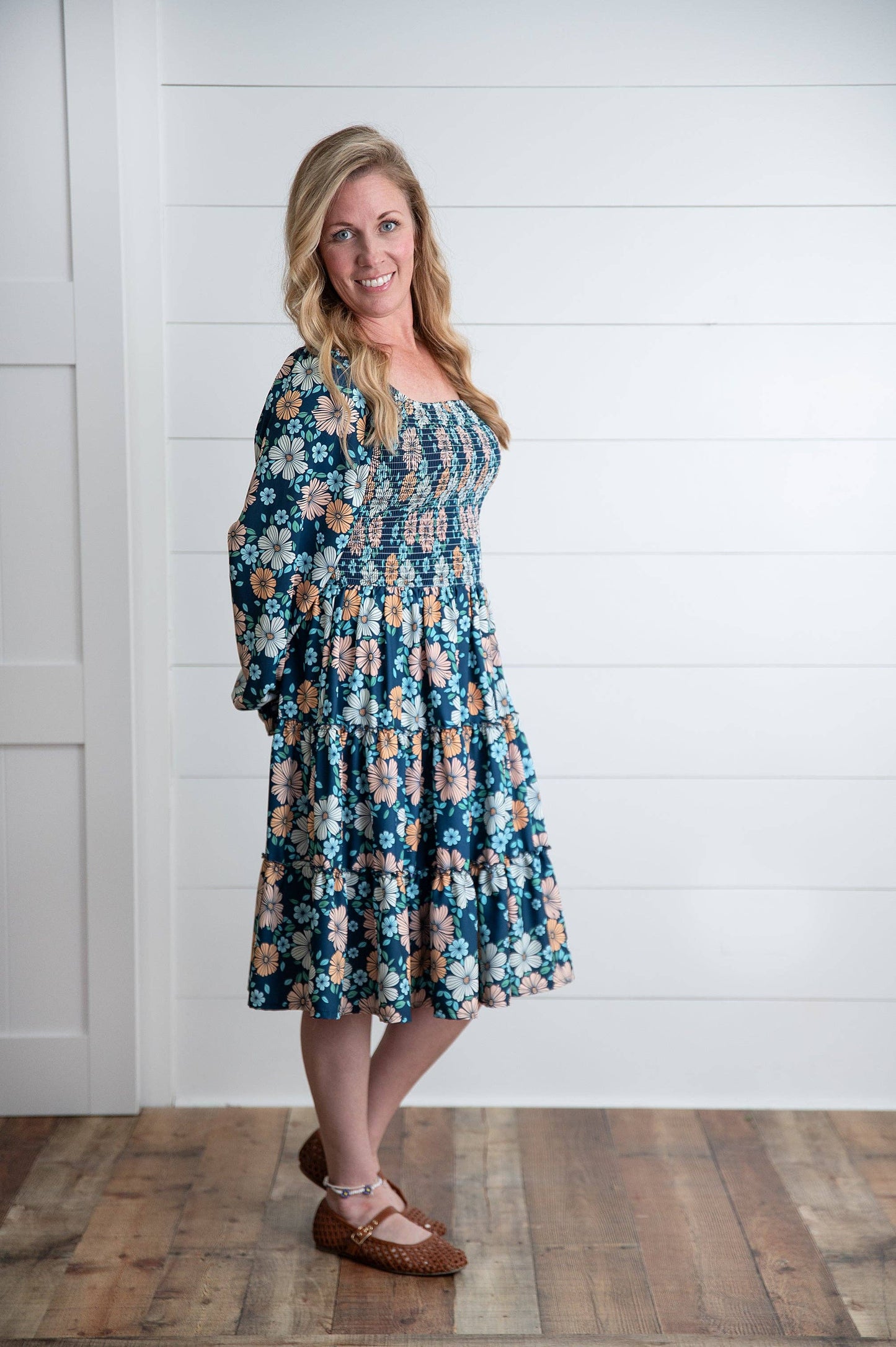 Oopsie Daisy - Women's Grace Floral Mommy & Me Matching Tiered Dress