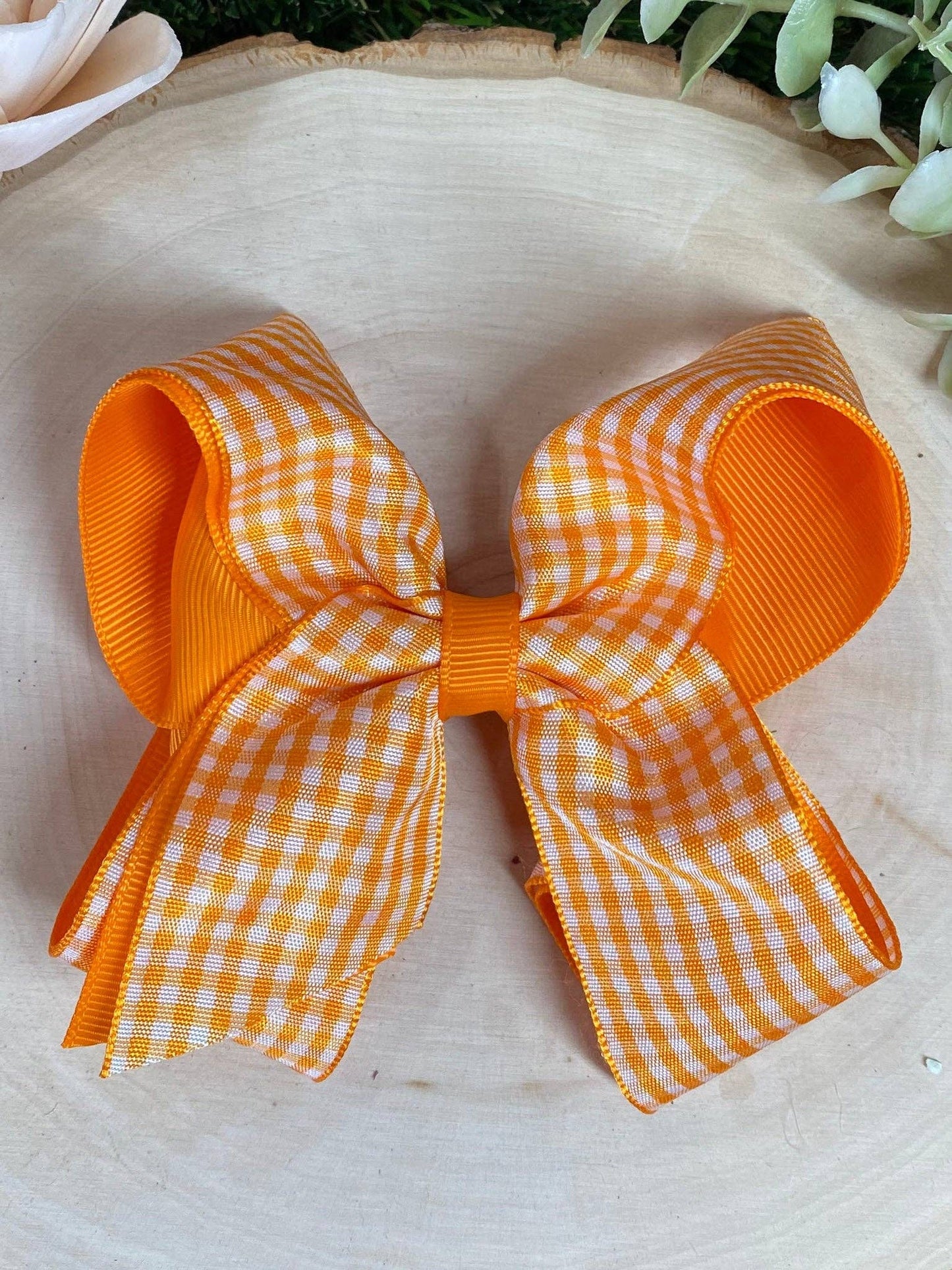 Gingham Classic Boutique Hair Bow | Clip