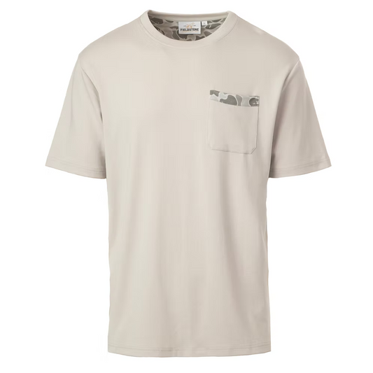 Solid Tee with Marsh Camo Pocket