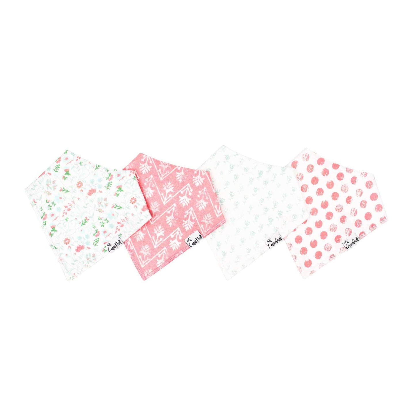 Copper Pearl - 4 Pack Baby Bandana Bibs - Claire